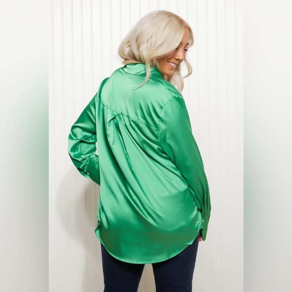 GeeGee New Love Satin Button Down Shirt - Picture 8 of 10